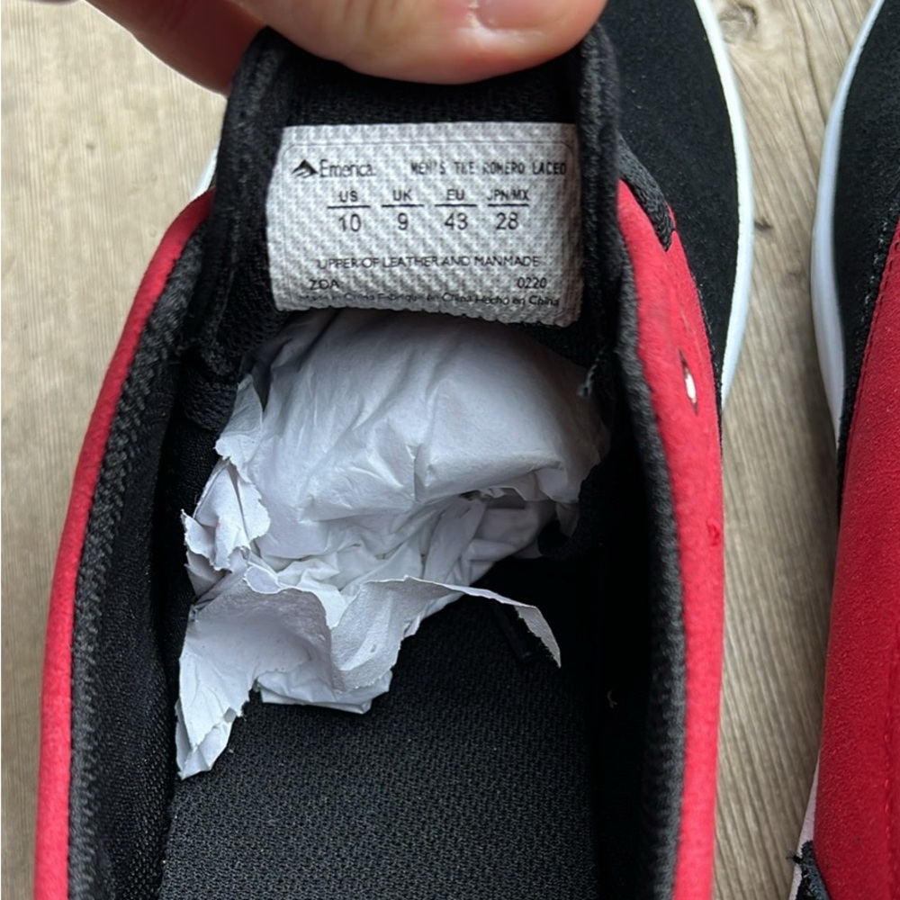 Emerica Romero Black and Red Skate Shoes - Picture 6 of 6